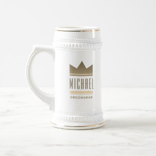 Moderne Gouden Kroon Bruidsjonker Bierpul