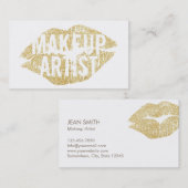 Moderne gouden kus bold Text Makeup artiest Visitekaartje (Voorkant / Achterkant)