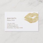 Moderne gouden kus bold Text Makeup artiest Visitekaartje (Achterkant)