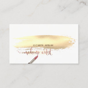 Moderne Gouden Kwaststreek, Lippenstift, Make-up Visitekaartje