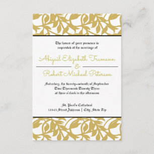 Moderne gouden LEF-3x5Wedding Kaart
