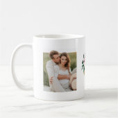Moderne gouden letter C bloem | Twee foto-monogram Koffiemok (Links)