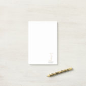 Moderne gouden letter J monogram gepersonaliseerd Post-it® Notes (Op bureau)