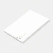 Moderne gouden letter J monogram gepersonaliseerd Post-it® Notes (Schuin)