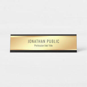 Moderne gouden look elegante aangepaste Sjabloon Bureau Naambordje