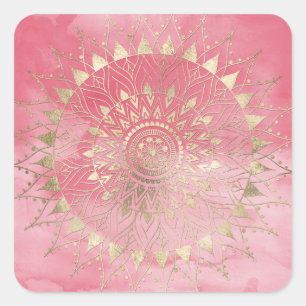 Moderne gouden mandala vierkante sticker