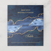 Moderne gouden marineblauwe marmeren agaten bruids (Buitenkant ongevouwen)