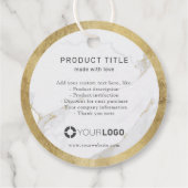 Moderne gouden marmer moderne kalligrafie dank u bedankjes labels (Achterkant)