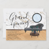 Moderne gouden marmer schoonheidssalon grote openi kaart (Voorkant)