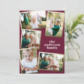 Moderne gouden multi-fotofamiliekaart (Staand voorkant)