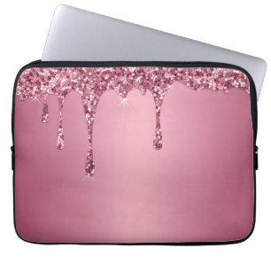 Moderne Gouden Ombre Marmeren Glam Metallic Folie Laptop Sleeve