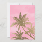 Moderne gouden palmboom roze chic save the date (Achterkant)