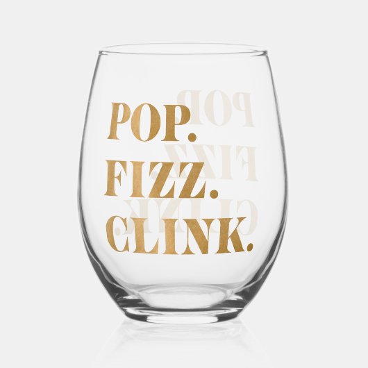 Moderne gouden Pop Fizz Clink Wijnglas Zonder Voet (Achterkant)