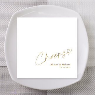 Moderne Gouden Proost Handlettering: Elegante Trou Servet