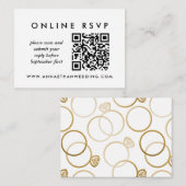 Moderne gouden ringzegens online QR-code RSVP Informatiekaartje (Voorkant / Achterkant)