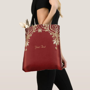 Moderne gouden rode bloem tas