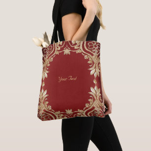 Moderne gouden rode bloem tas