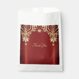 Moderne Gouden Rode Bloemen Favoriete Zak Bedankzakje