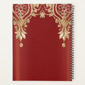 Moderne Gouden Rode Bloemplanner Planner (Achterkant)