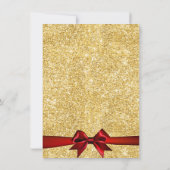 Moderne Gouden Rode Kerst Glitter Winter Kaart (Achterkant)