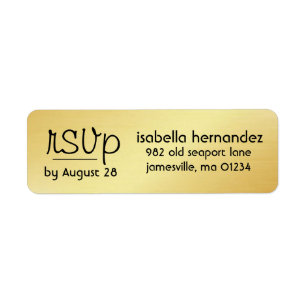 Moderne gouden RSVP-adreslabels Etiket