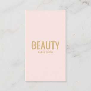 Moderne gouden schoonheidssalon trendy blush roze visitekaartje