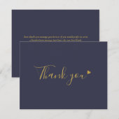 Moderne gouden schrift marine zakelijke bedankkaar bedankkaart (Voorkant / Achterkant)