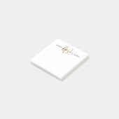 Moderne Gouden Schrift Monogram Post-it® Notes (Schuin)