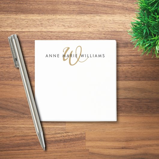 Moderne Gouden Schrift Monogram Post-it® Notes