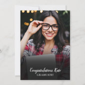 Moderne gouden script afstudeerfeest 2 foto kaart (Achterkant)