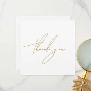 Moderne gouden script bedankkaart