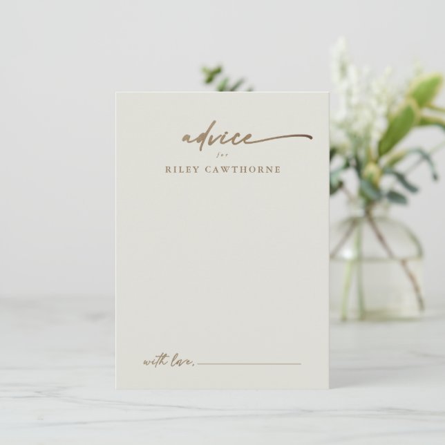 Moderne Gouden Script Boho Trouwadvieskaart (Staand voorkant)