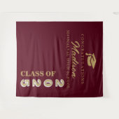 Moderne gouden script bordeauxrood afstuderen wandkleed (Voorkant (horizontaal))