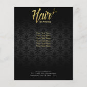 Moderne gouden script damast haar salon brochures (Voorkant)