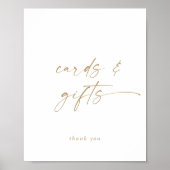 Moderne Gouden Script Kaarten en Geschenken Bord Poster (Voorkant)