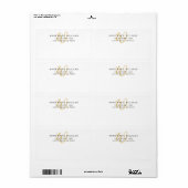 Moderne Gouden Script Monogram Verzending Etiket (Full Sheet)
