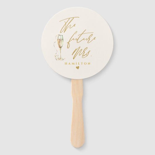 Moderne Gouden Script Typografie Foto Handwaaier (Voorkant)