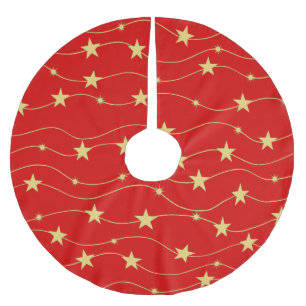 Moderne gouden sterren rood kerstboom rok