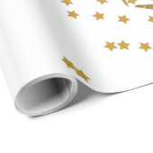 Moderne gouden sterrenwitte droog Xmas Cadeaupapier (Rol Hoek)