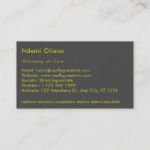 Moderne Gouden Streep Grijs Advocaat Visitekaartje (Achterkant)