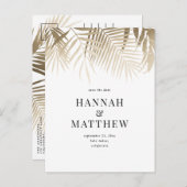 Moderne gouden tropische bladklasse, met uitzonder uitnodiging briefkaart (Voorkant / Achterkant)
