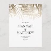 Moderne gouden tropische bladklasse, met uitzonder uitnodiging briefkaart (Voorkant)