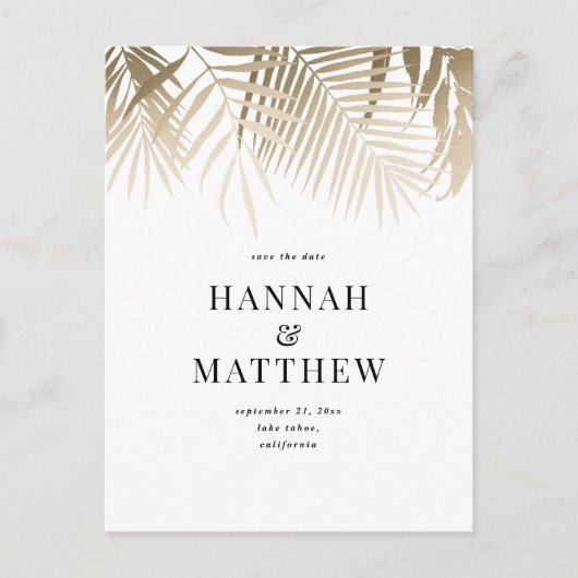 Moderne gouden tropische bladklasse, met uitzonder uitnodiging briefkaart (Voorkant)