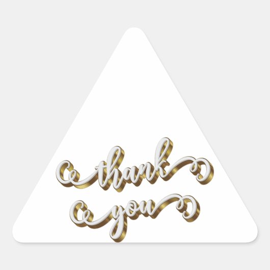 Moderne Gouden Typografie Dank Je  Driehoek Sticker (Voorkant)