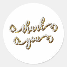 Moderne Gouden Typografie Dank Je Ronde Sticker