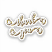 Moderne Gouden Typografie Dank Je  Sticker (Voorkant)