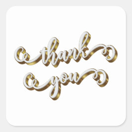 Moderne Gouden Typografie Dank Je  Vierkante Sticker