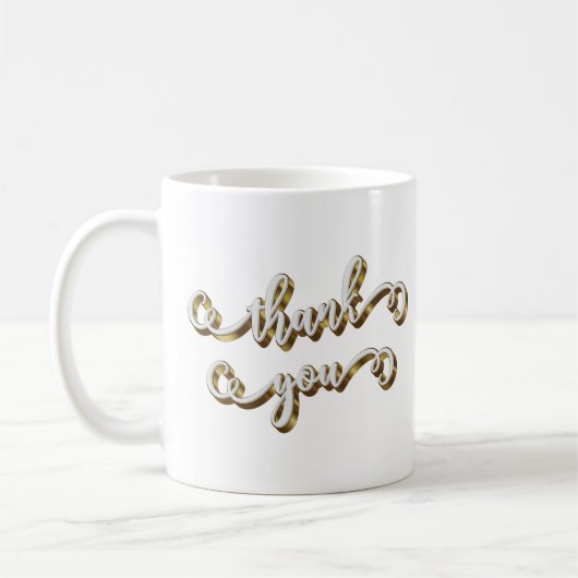 Moderne gouden typografie dank je wel koffiemok (Links)