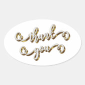 Moderne gouden typografie Dank je wel  Ovale Sticker (Voorkant)