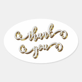 Moderne gouden typografie Dank je wel Ovale Sticker